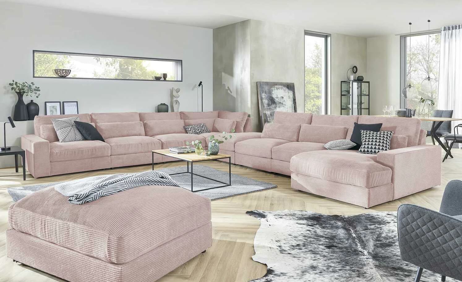 Wohnlandschaft Branna | Rosé (Rosa) rechts 3 Wohnlandschaft Branna | Rosé (Rosa) rechts