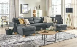 uno Wohnlandschaft mit Schlaffunktion Vito | Anthrazit rechts ohne